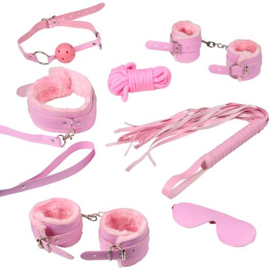 baseks Pink Fluffy Nybörjare Bondage Set - Pink