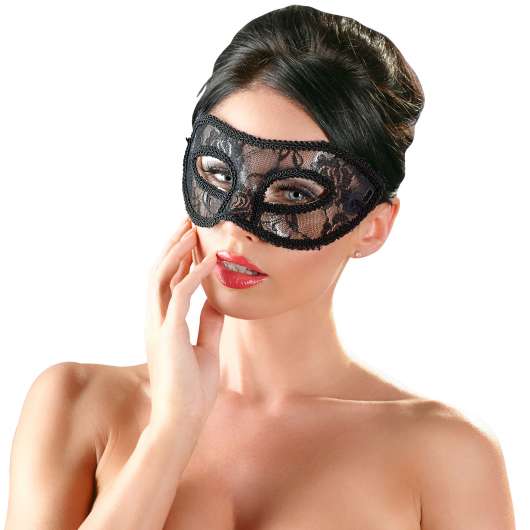 Cottelli Mask med Spets - Black - One Size