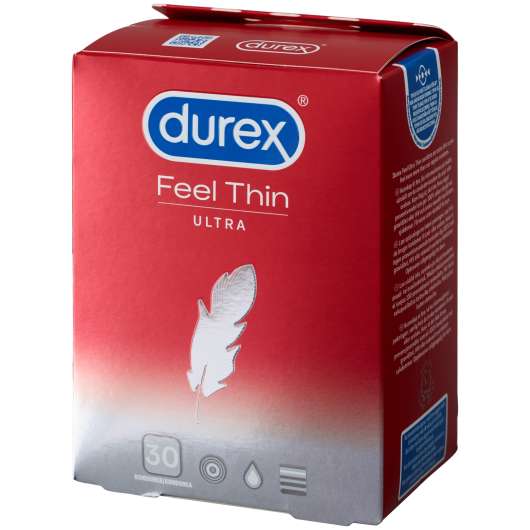 Durex Feel Thin Ultra Kondomer 30-pack - Röd