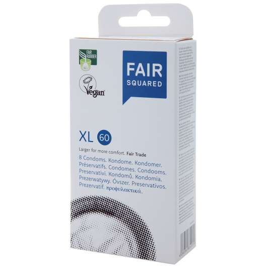 Fair Squared XL 60 Veganska Kondomer 8 st - Clear