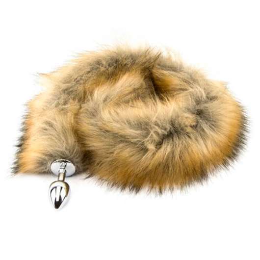 Furry Fantasy Red Fox Tail Buttplug   - Silver