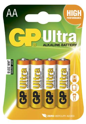 GP Ultra Alkaline AA - 4 pack