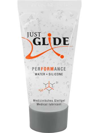 Just Glide: Performance, Vatten- och Silikonbaserat Glidmedel, 20 ml