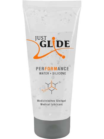 Just Glide: Performance, Vatten- och Silikonbaserat Glidmedel, 200 ml