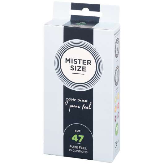 Mister Size Pure Feel Kondomer 10 st - Clear - 3XL
