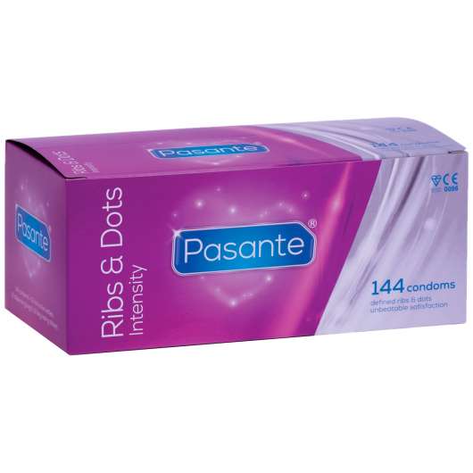 Pasante Intensity Ribs & Dots Kondomer 144 st - Clear