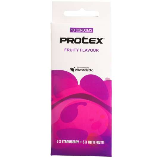 Protex Fruity Flavor Strawberry & Tutti Frutti Kondomer 10 st - Clear