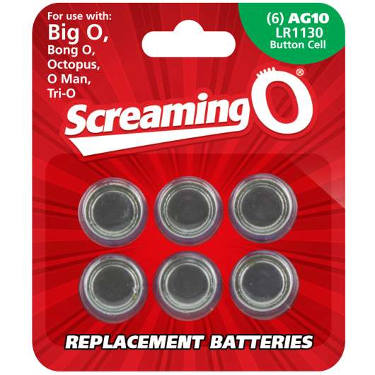 Screaming O Batterier AG10 LR1130 6-pack - Silver