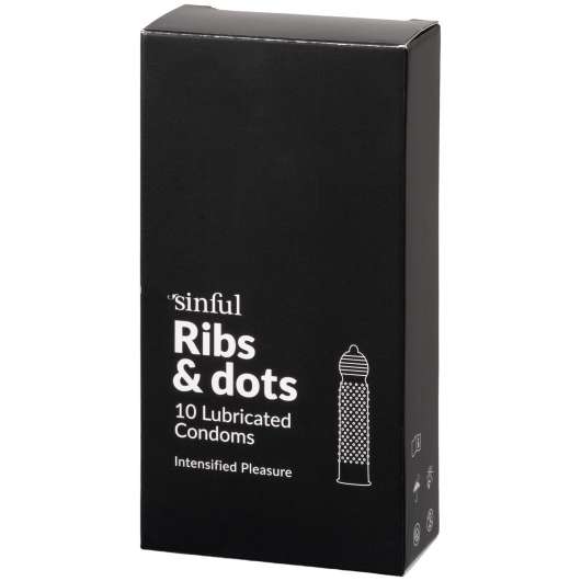 Sinful Ribs & Dots Kondomer 10 st - Clear