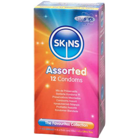 Skins Assorted Kondomer 12-pack - Clear