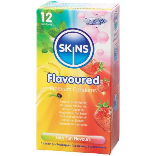 Skins Flavoured Condoms 12 pcs   - Klar
