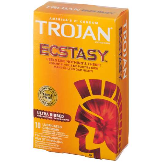 Trojan Ecstasy Ultra räfflade kondomer 10 st