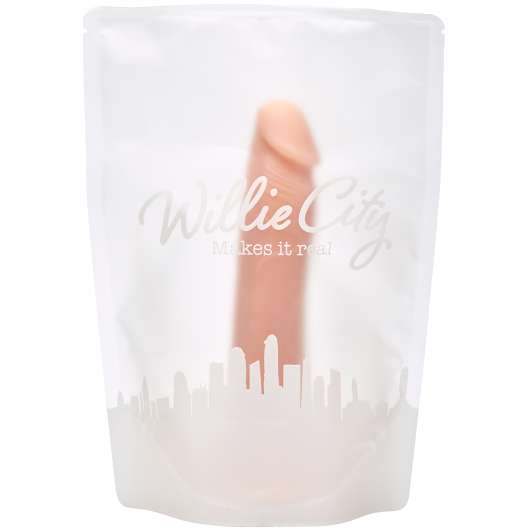 Willie City Luxe Realistisk Silikondildo med Sugpropp 18 cm - Nude